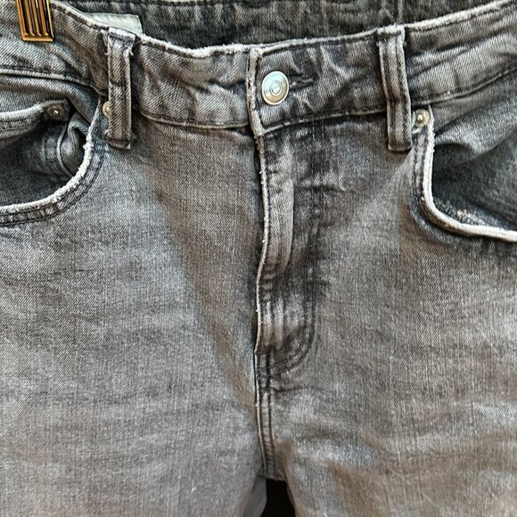 Zara Full Length TRF Mid Rise Wide Leg Jeans Gray - Picture 3 of 6